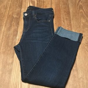 Liverpool, Charlie Crop Wide Rolled Cuff Skinny Jean